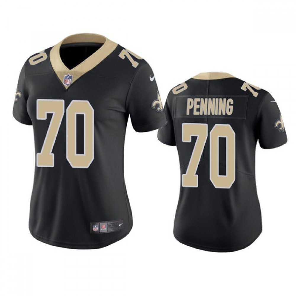 Women’s New Orleans Saints #70 Trevor Penning Black Vapor Untouchable Limited Stitched Jersey(Run Small)