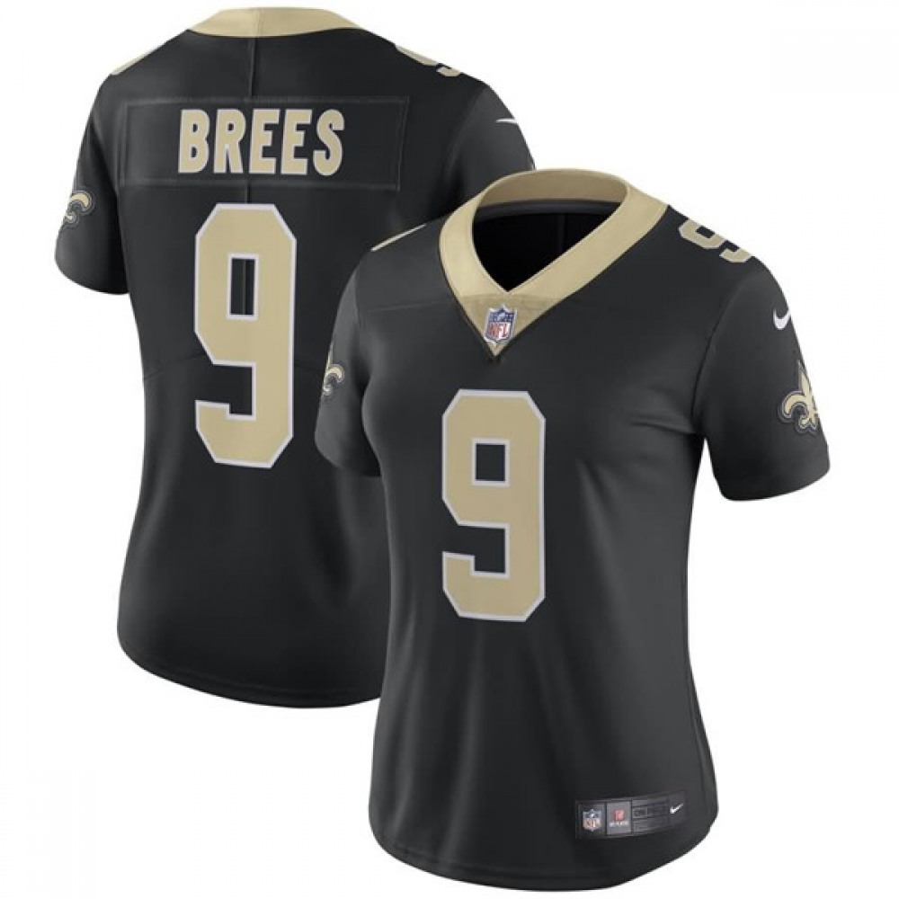 Women’s New Orleans Saints #9 Drew Brees Black Vapor Untouchable Limited Stitched NFL Jersey