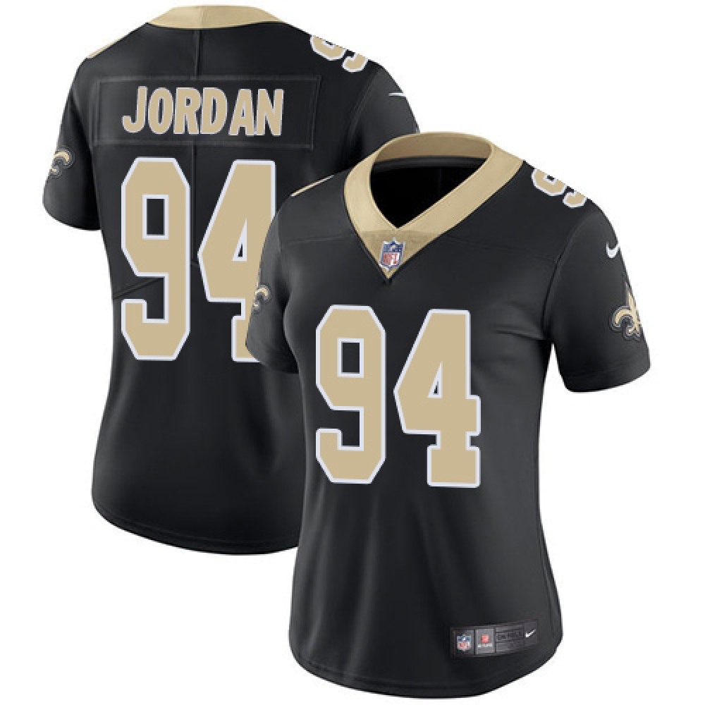 Women’s New Orleans Saints #94 Cameron Jordan Black Vapor Untouchable Limited Stitched Jersey(Run Small)