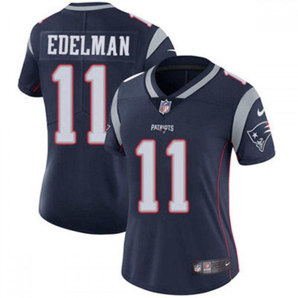 Women’s New England Patriots #11 Julian Edelman Navy Vapor Untouchable Stitched Jersey(Run Small)