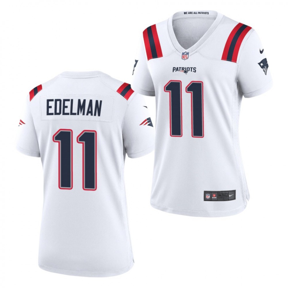 Women’s New England Patriots #11 Julian Edelman White Stitched Jersey(Run Small)