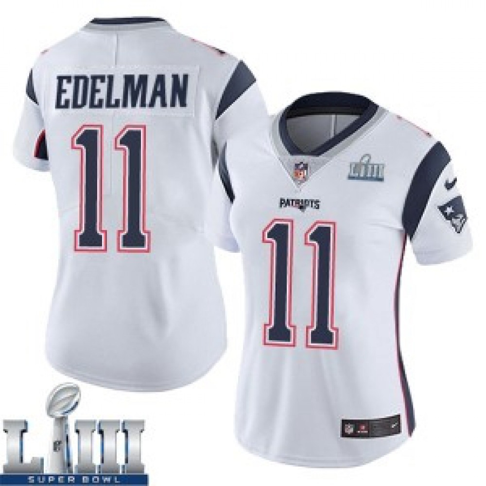 Women’s New England Patriots #11 Julian Edelman White Super Bowl LIII Vapor Untouchable Limited Stitched NFL Jersey ( run small )