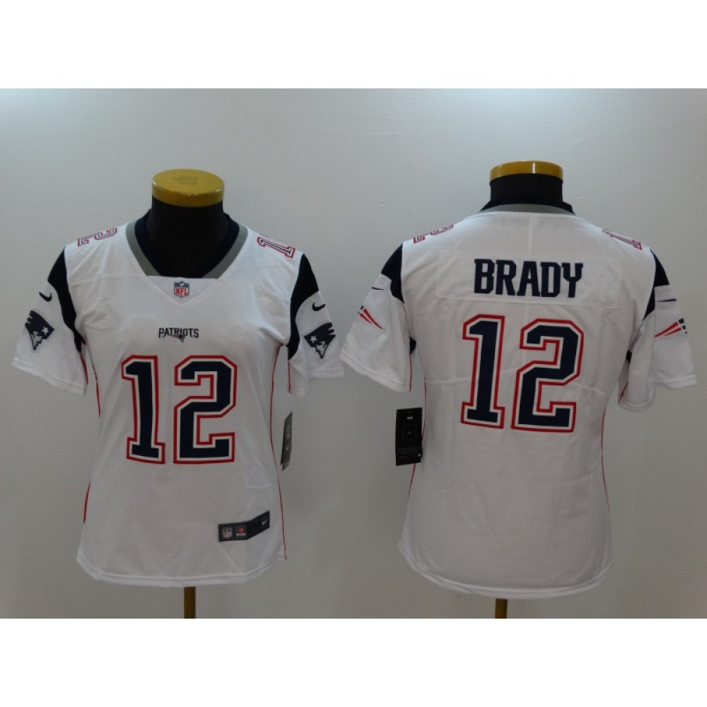 Women’s New England Patriots #12 Tom Brady White Vapor Untouchable Limited Stitched NFL Jersey