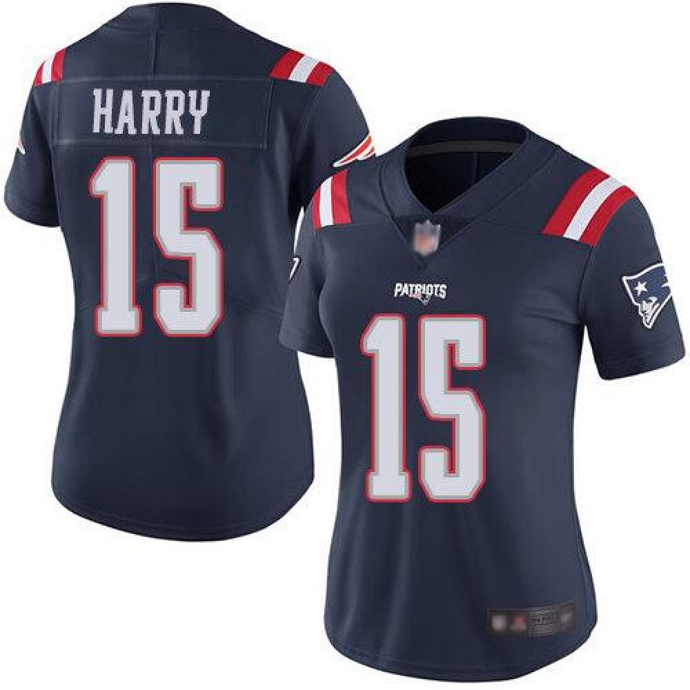 Women’s New England Patriots #15 N’Keal Harry Navy Vapor Limited Stitched Jersey(Run Small)
