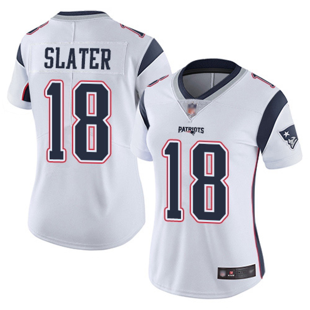 Women’s New England Patriots #18 Matthew Slater White Vapor Untouchable Limited Stitched NFL Jersey(Run Small)