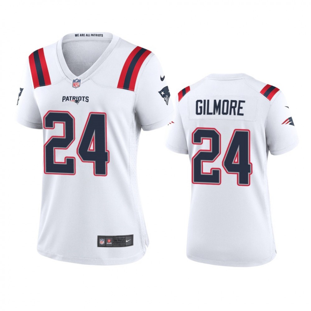 Women’s New England Patriots #24 Stephon Gilmore White Stitched Jersey(Run Small)