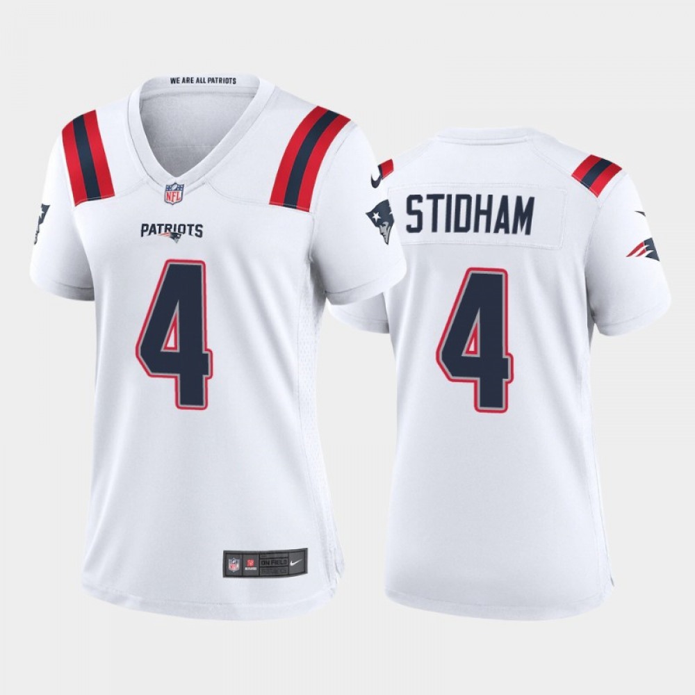 Women’s New England Patriots #4 Jarrett Stidham White Stitched Jersey(Run Small)