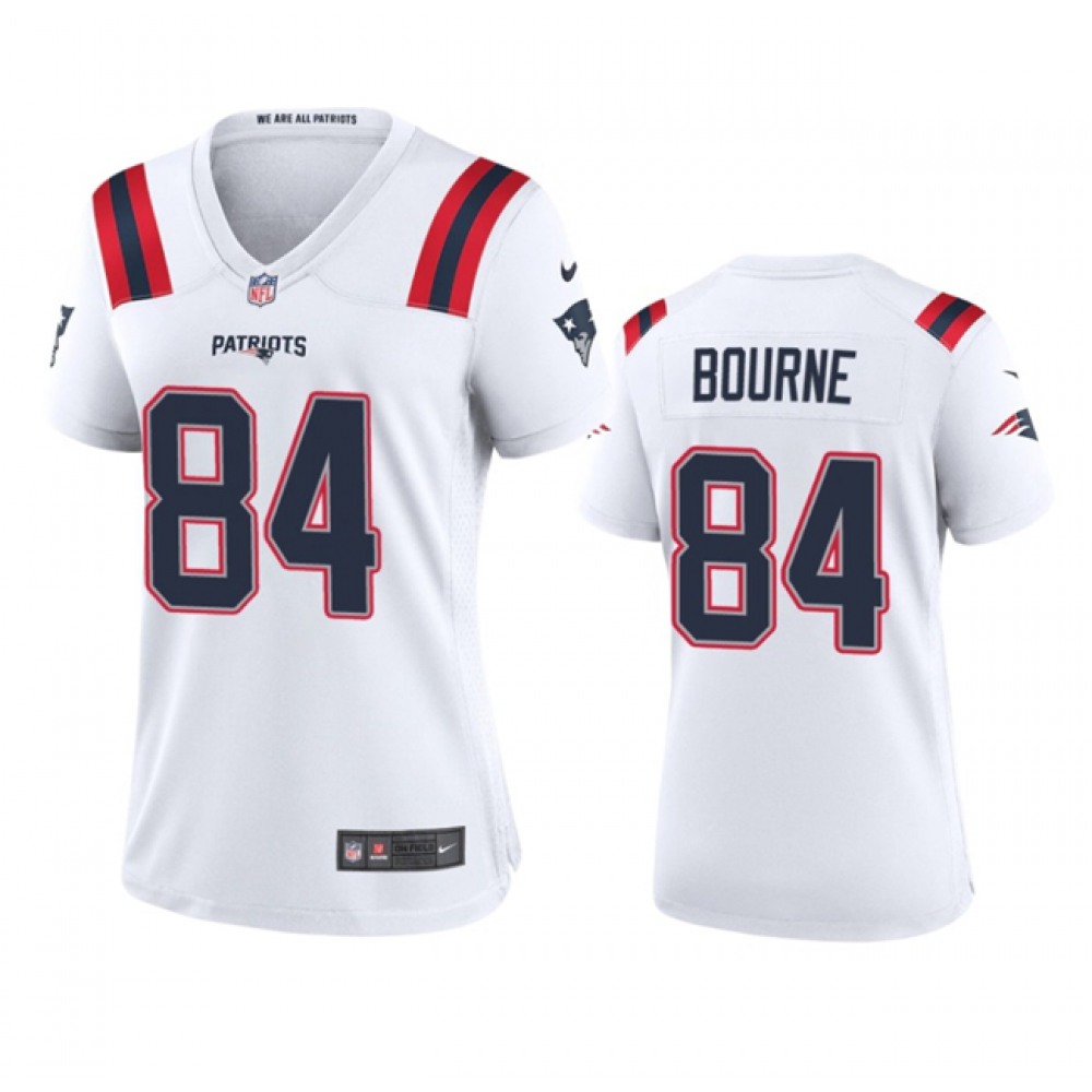 Women’s New England Patriots #84 Kendrick Bourne White Stitched Jersey(Run Small)