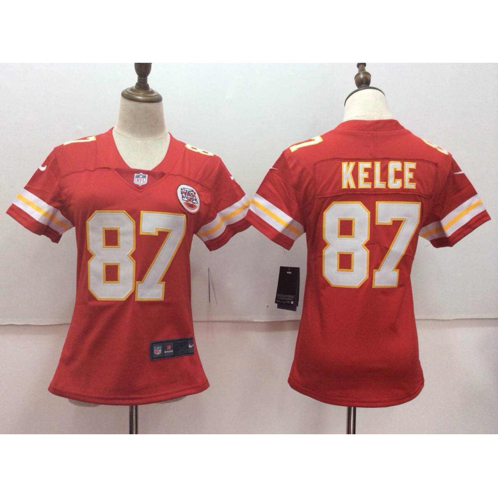 Women’s Kansas City Chiefs #87 Travis Kelce Red Vapor Untouchable Player Limited Stitched NFL Jersey