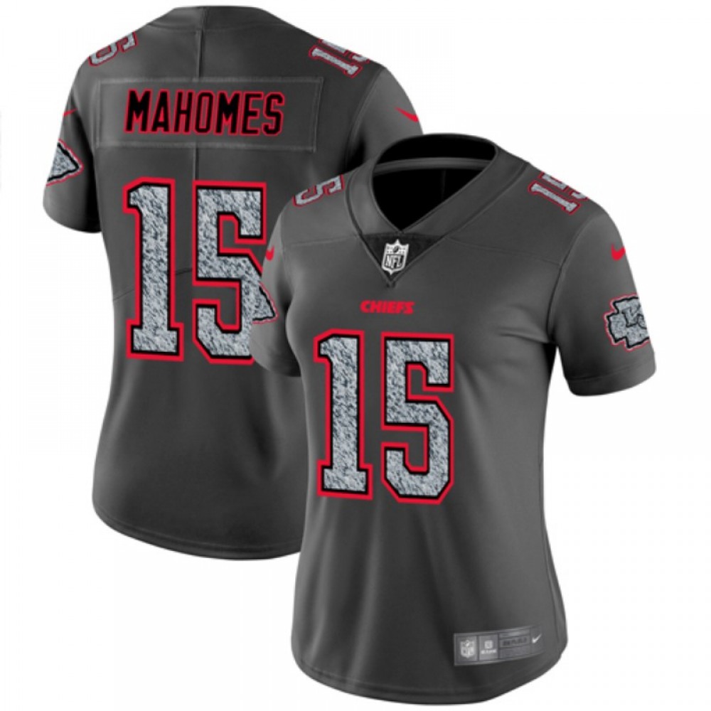 Women’s Kansas City Chiefs #15 Patrick Mahomes 2019 Gray Fashion Static Limited Stitched NFL Jersey(Run Small)