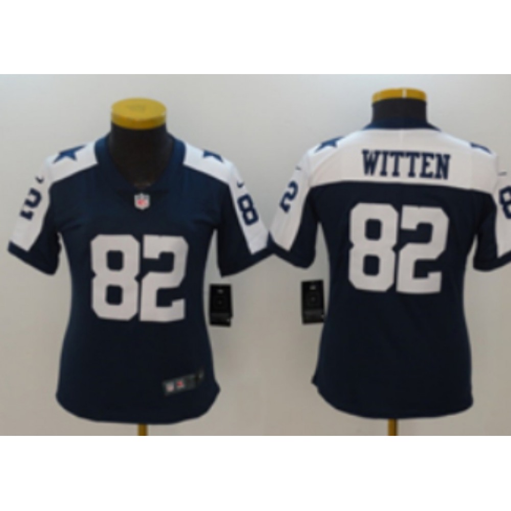 Women’s Dallas Cowboys #82 Jason Witten Navy Limited Stitched NFL Jersey(Run Small)