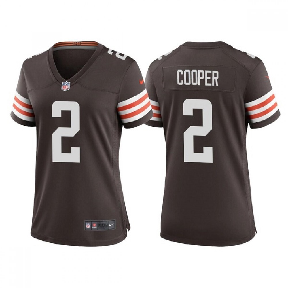 Women’s Cleveland Browns #2 Amari Cooper Brown Vapor Untouchable Limited Stitched Jersey(Run Small)
