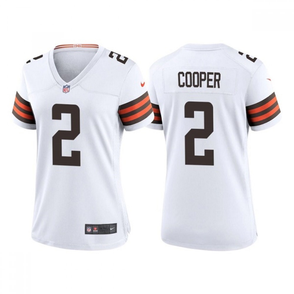 Women’s Cleveland Browns #2 Amari Cooper White Vapor Untouchable Limited Stitched Jersey(Run Small)