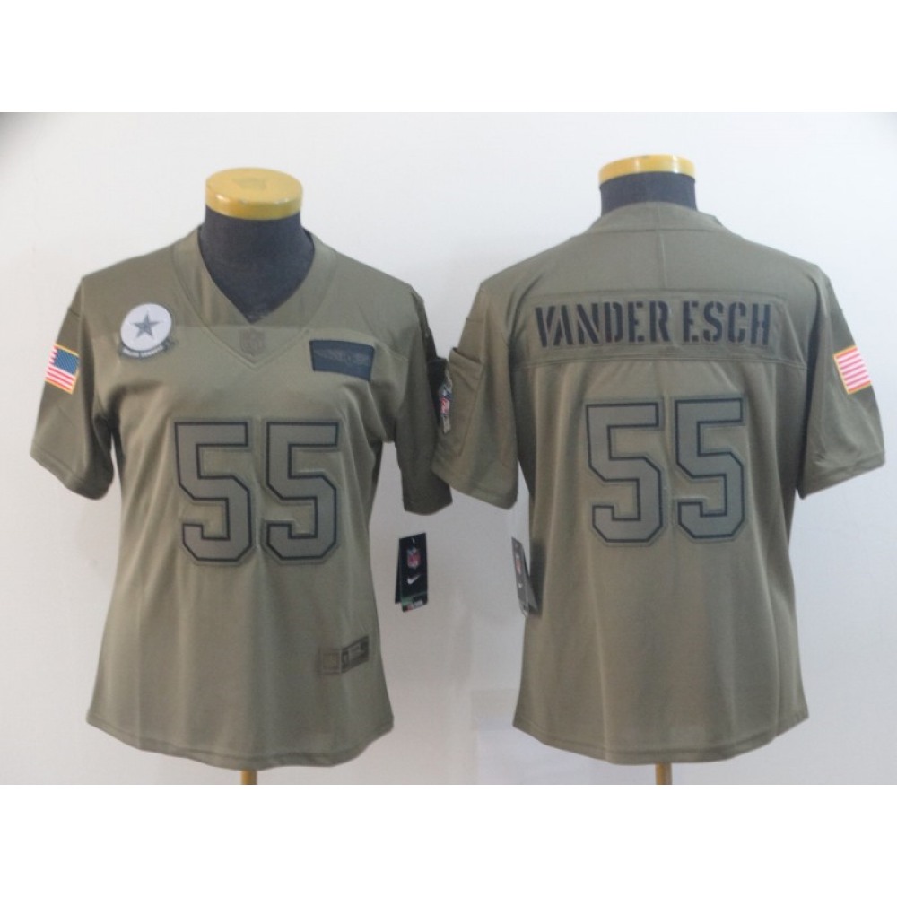 Women’s Dallas Cowboys #55 Leighton Vander Esch 2019 Camo Salute To Service Stitched NFL Jersey