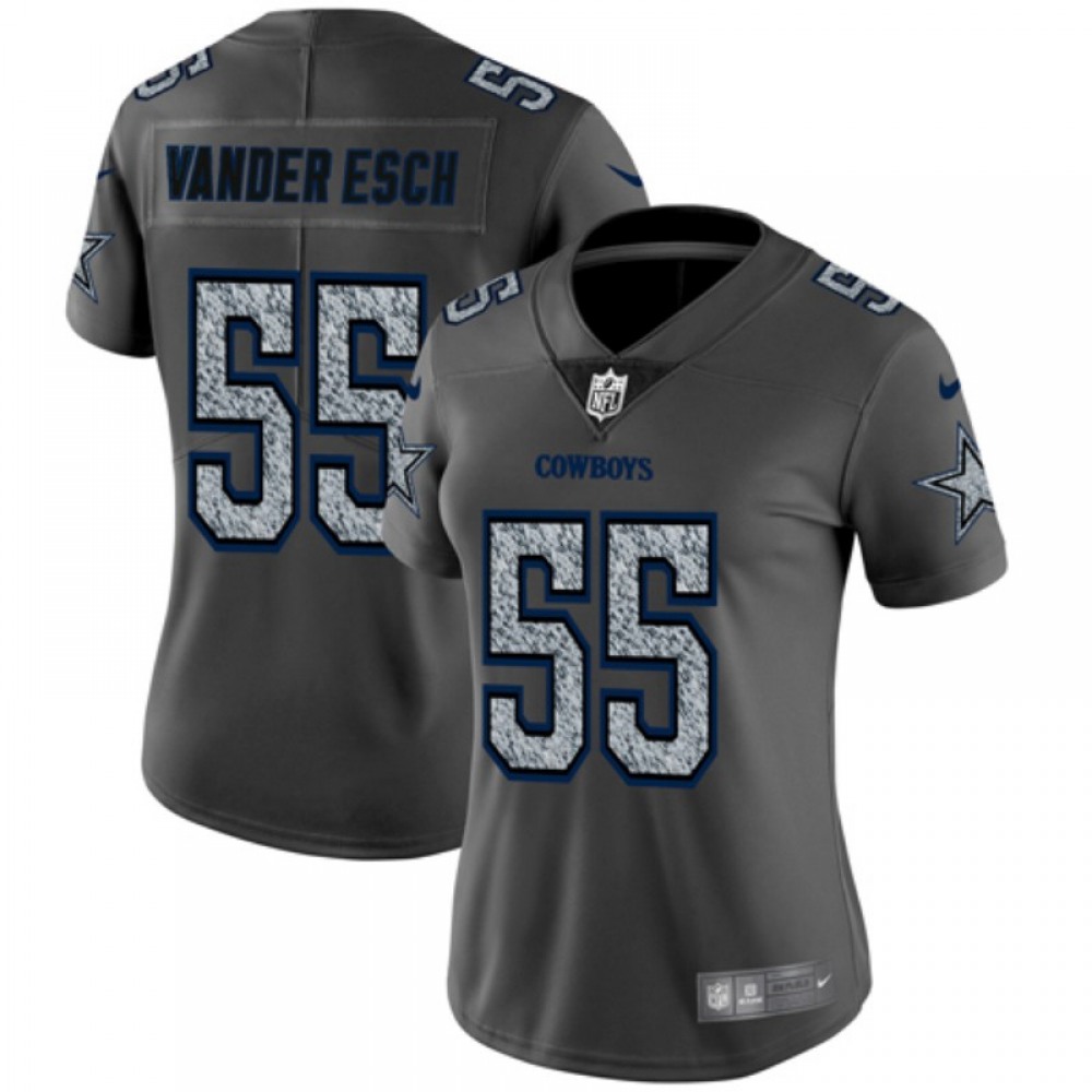 Women’s Dallas Cowboys #55 Leighton Vander Esch 2019 Gray Fashion Static Limited Stitched NFL Jersey(Run Small)