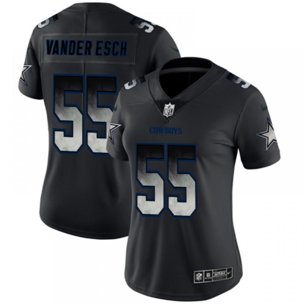 Women’s Dallas Cowboys #55 Leighton Vander Esch Black 2019 Smoke Fashion Limited Stitched NFL Jersey(Run Small)