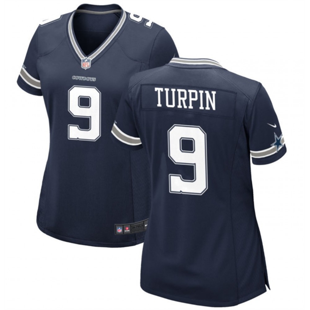 Women’s Dallas Cowboys #9 KaVontae Turpin Navy Stitched Football Jersey(Run Small)