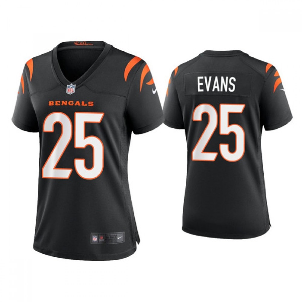 Women’s Cincinnati Bengals #25 Chris Evans 2021 New Black Vapor Limited Stitched Jersey(Run Small)