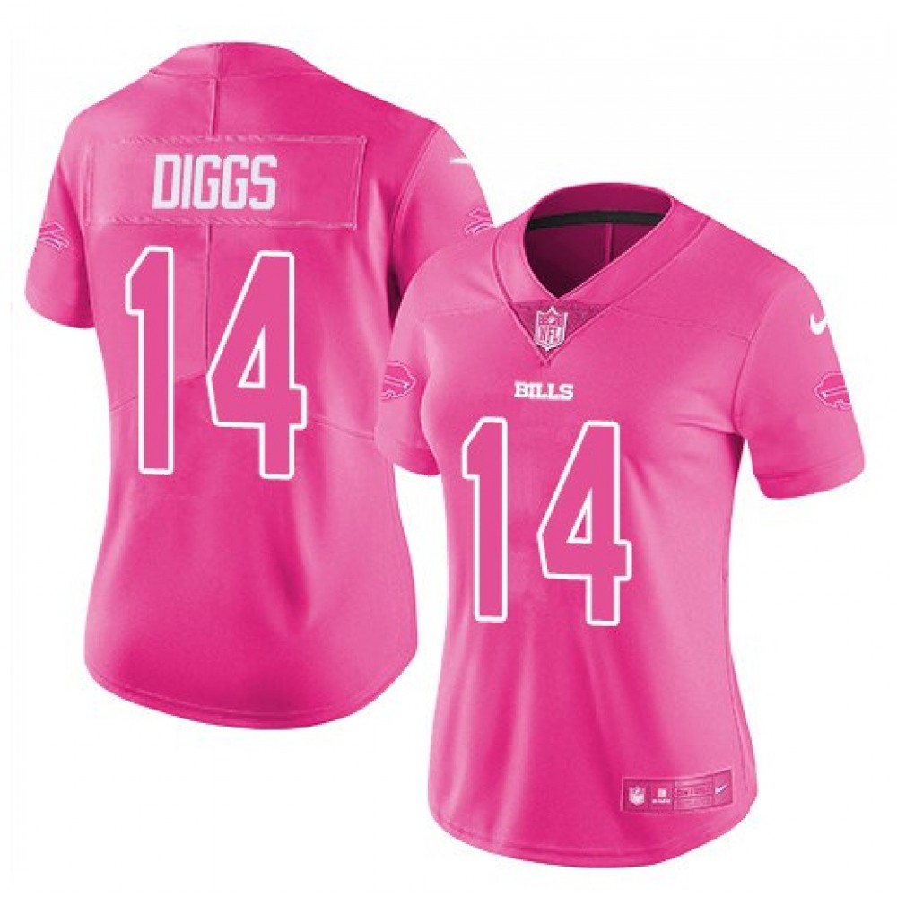 Women’s Buffalo Bills #14 Stefon Diggs Pink Vapor Untouchable Stitched Jersey(Run Small)