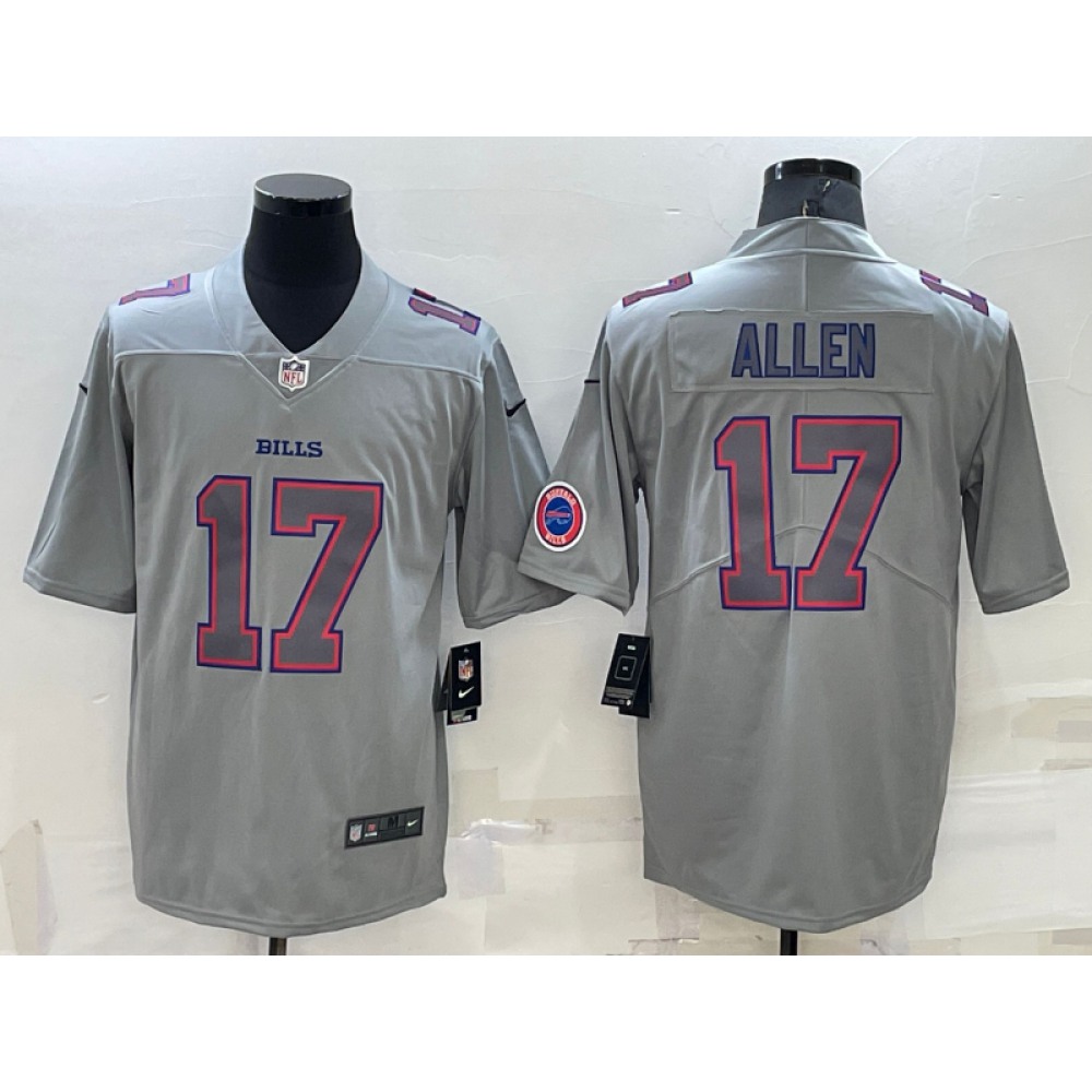 Women’s Buffalo Bills #17 Josh Allen Grey With Patch Atmosphere Fashion Stitched Jersey(Run Small)