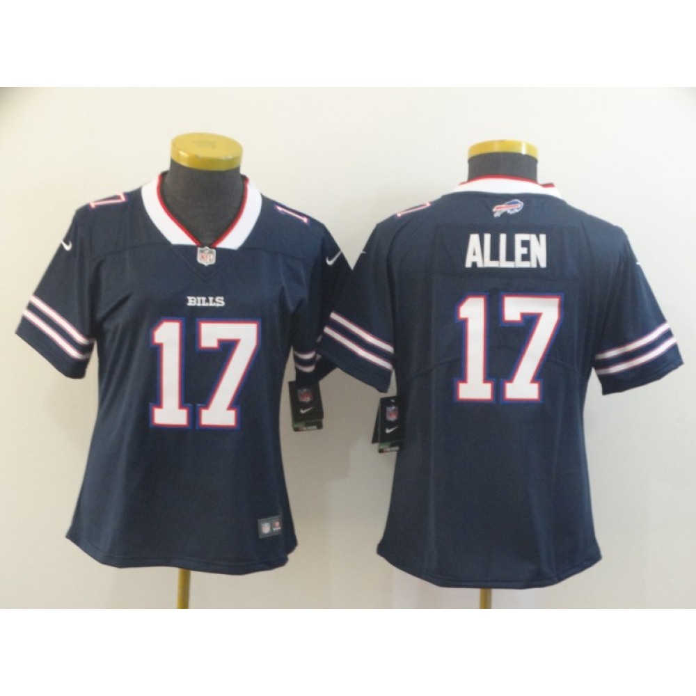 Women’s Buffalo Bills #17 Josh Allen Navy Inverted Legend Stitched NFL Jersey