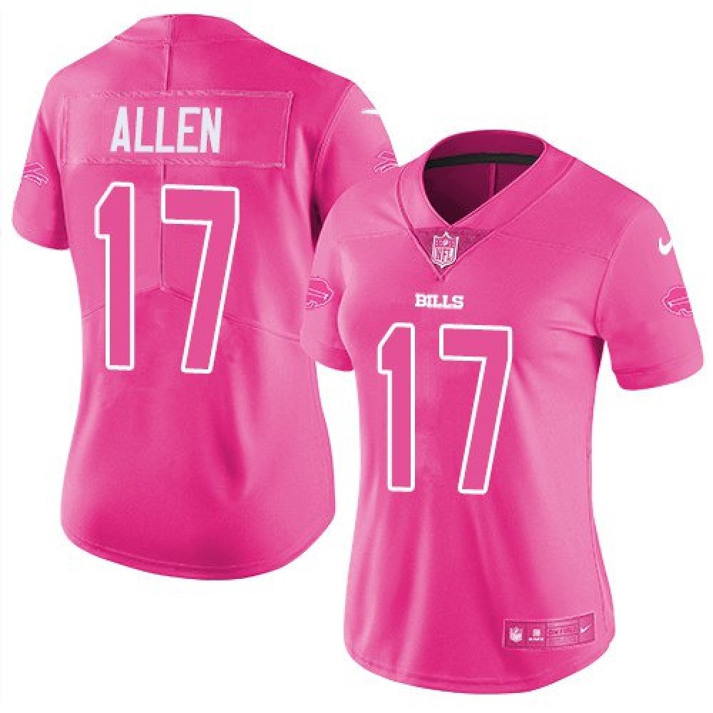 Women’s Buffalo Bills #17 Josh Allen Pink Vapor Untouchable Limited Stitched Jersey