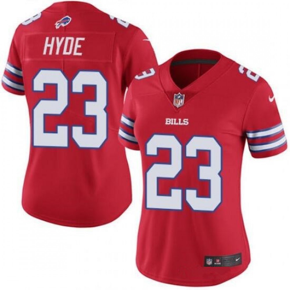 Women’s Buffalo Bills #23 Micah Hyde Red Stitched Football Jersey(Run Small)