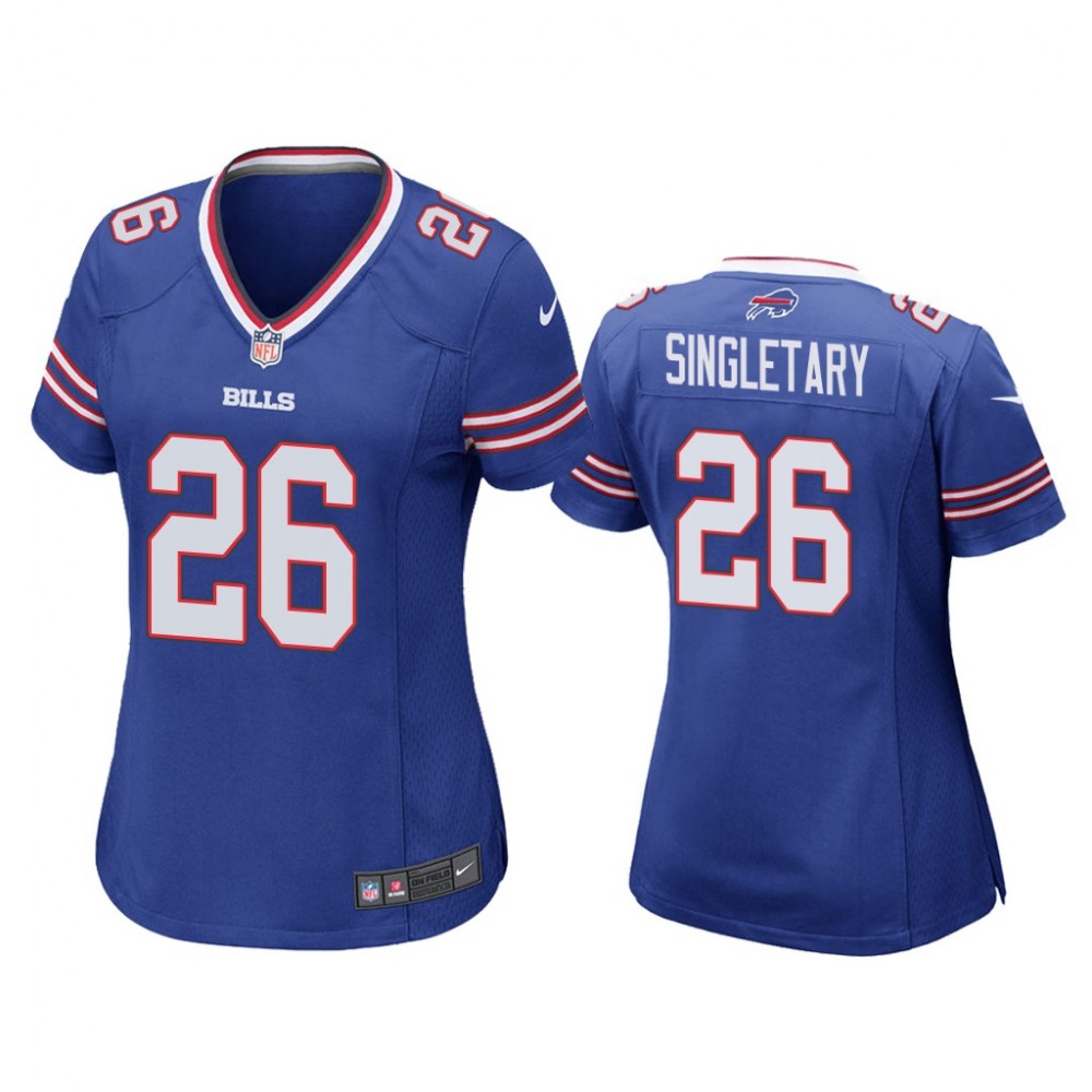 Women’s Buffalo Bills #26 Devin Singletary Blue Stitched Jersey