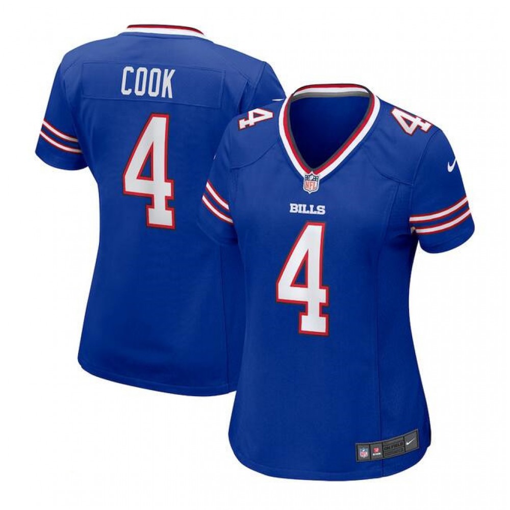 Women’s Buffalo Bills #4 James Cook Blue Stitched Football Jersey(Run Small)