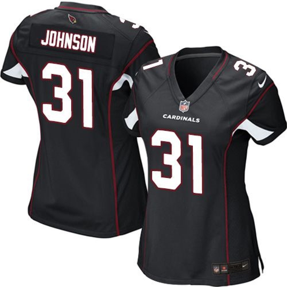 Cardinals #31 David Johnson Black Alternate Women’s Stitched NFL Elite Jersey