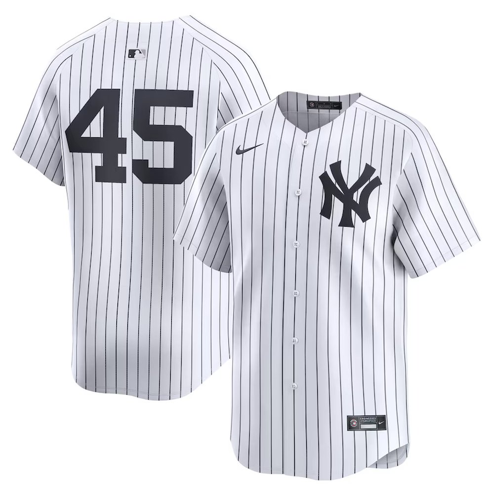 Men’s New York Yankees #45 Gerrit Cole White Home Limited Player Jersey