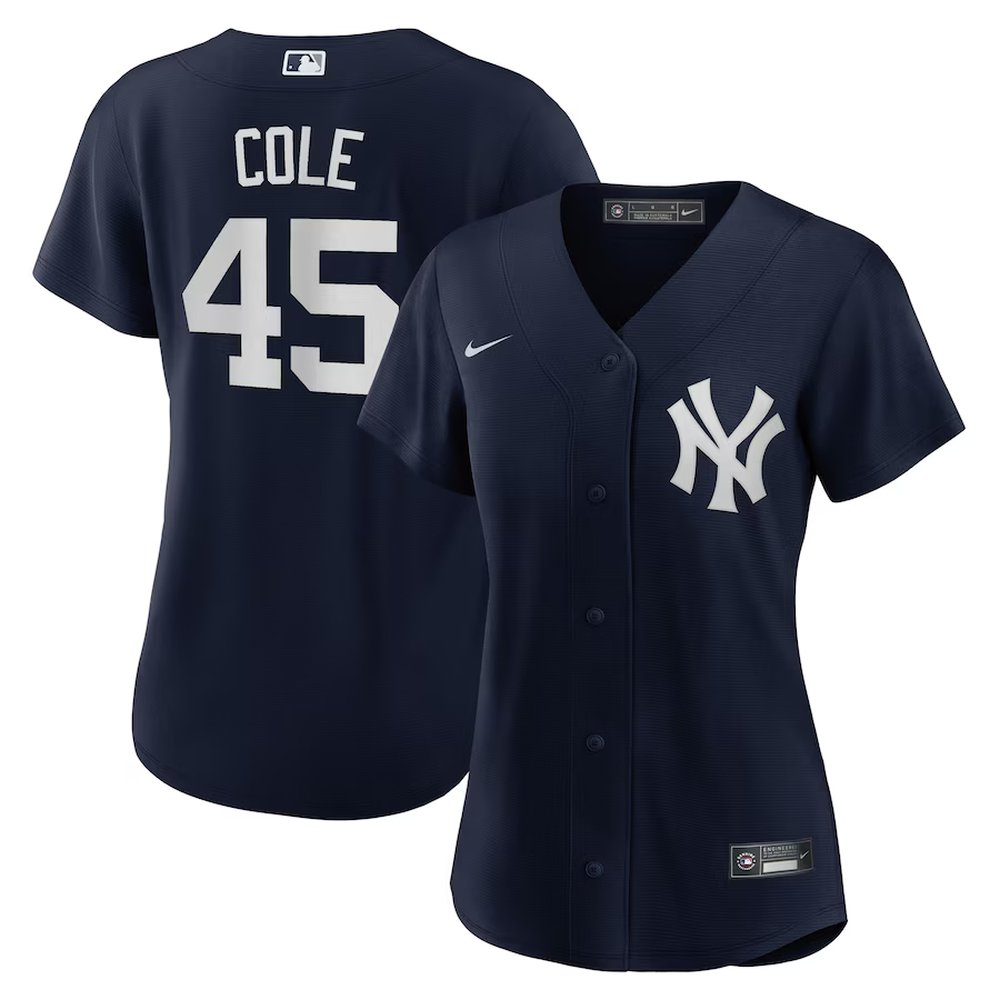 Women’s New York Yankees #45 Gerrit Cole Navy Alternate Replica Player Jersey