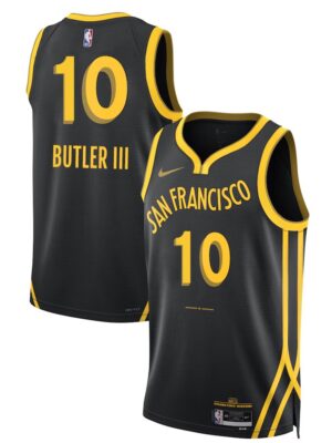 Men's Golden State Warriors #10 Jimmy Butler III Black 2025 City Edition Stitched Basketball Jersey