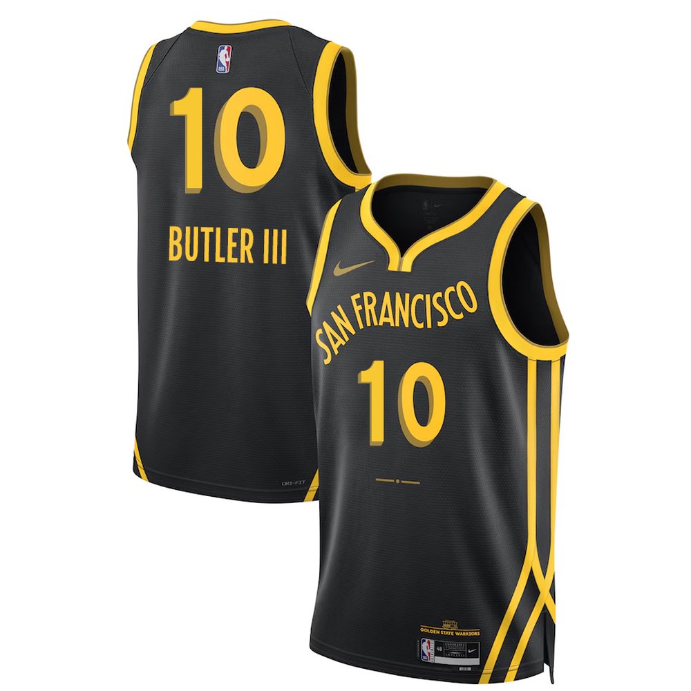Men’s Golden State Warriors #10 Jimmy Butler III Black 2025 City Edition Stitched Basketball Jersey