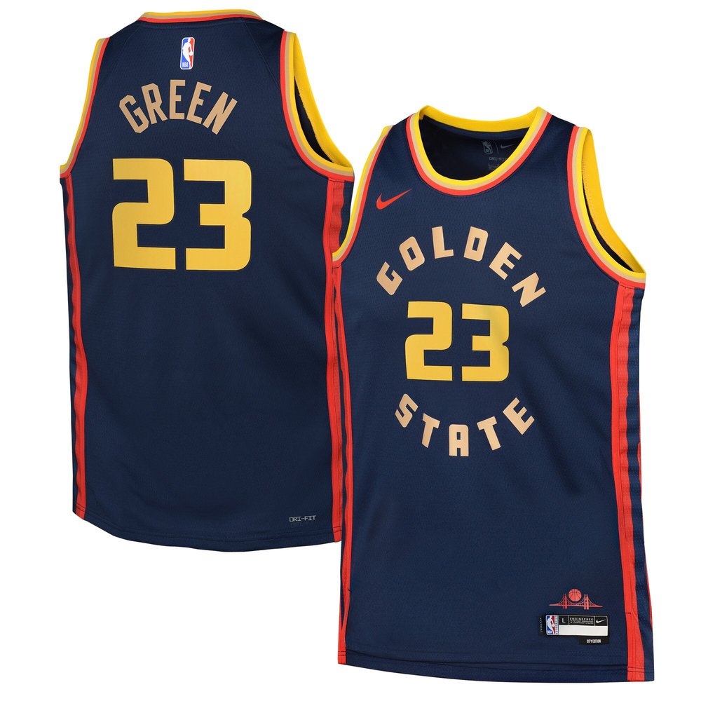Youth Golden State Warriors Draymond Green Navy 2024/25 Swingman Player Jersey – City Edition