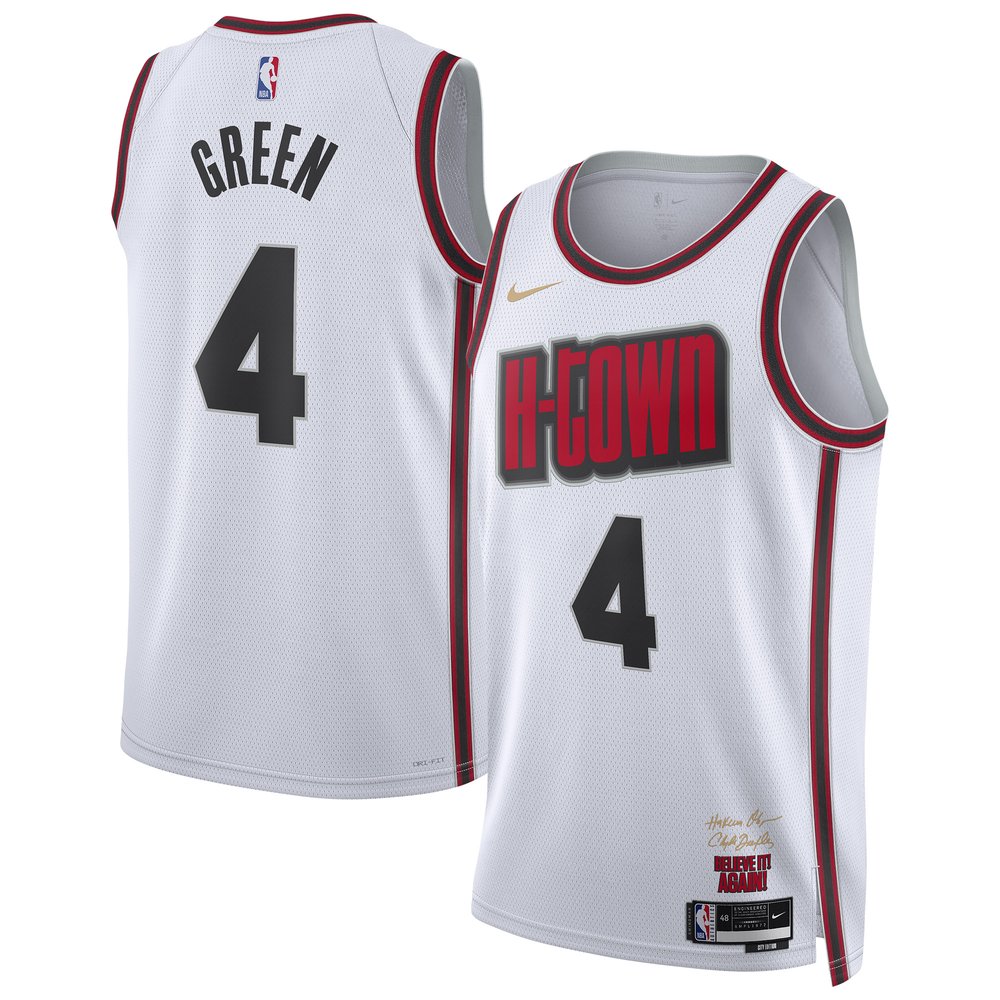 Unisex Houston Rockets #4 Jalen Green White 2024/25 City Edition Swingman Player Jersey
