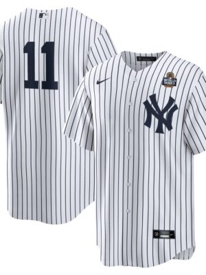 Men's New York Yankees #11 Anthony Volpe White 2024 World Series Home Replica Player Jersey