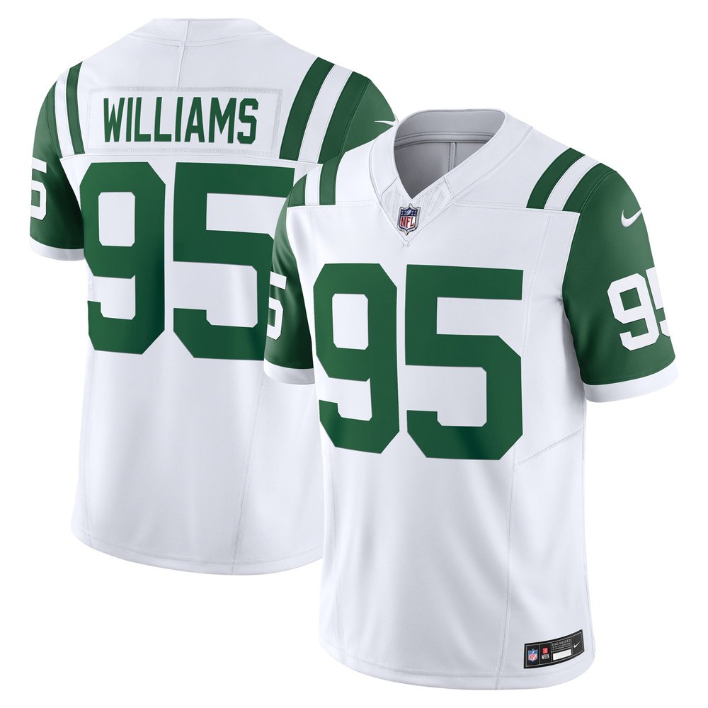 Men’s New York Jets Quinnen Williams White Classic Alternate Vapor F.U.S.E. Limited Jersey