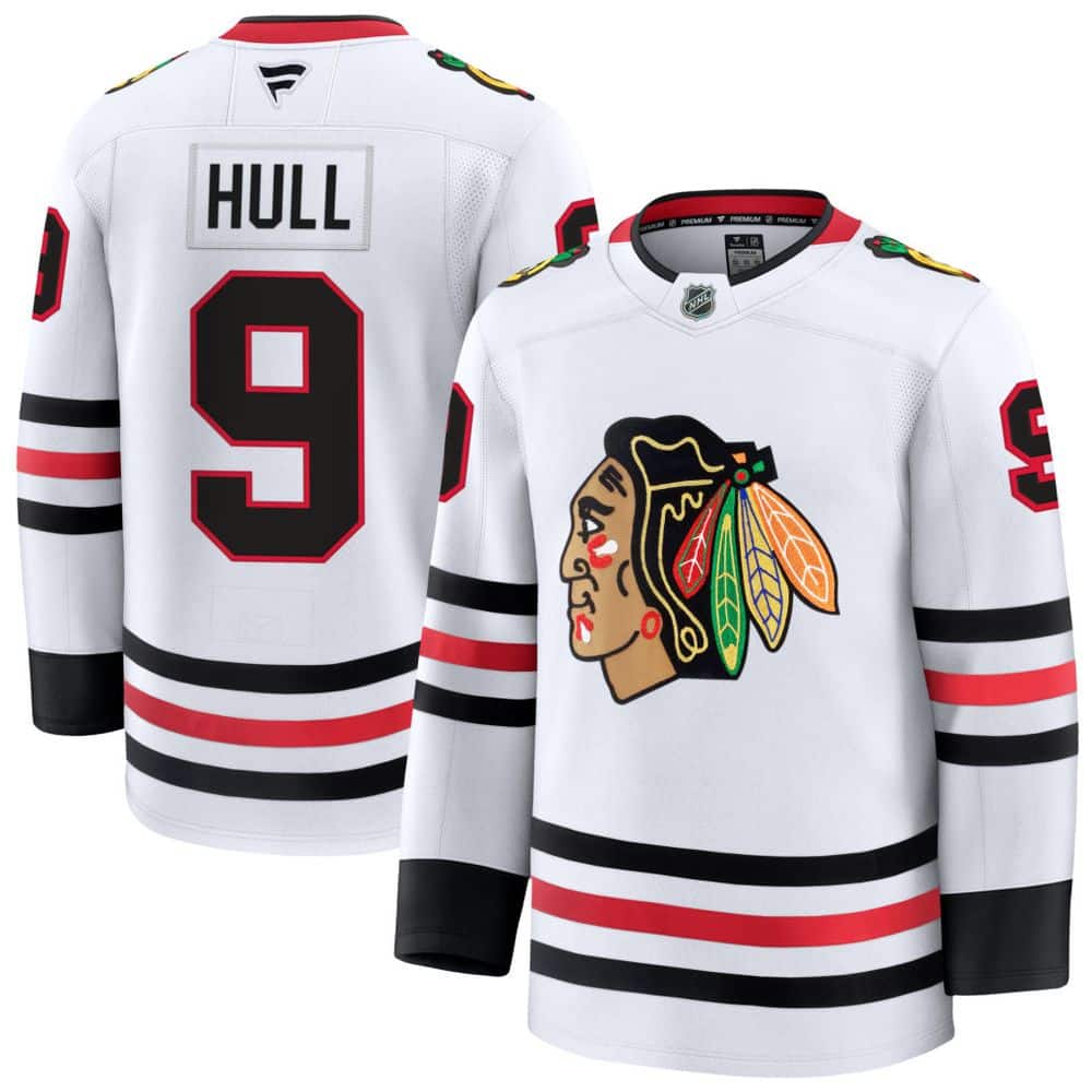 Youth Chicago Blackhawks #9 Bobby Hull White Away Jersey