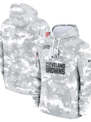Men's Cleveland Browns Arctic Camo 2024 Salute to Service Club Fleece Pullover Hoodie