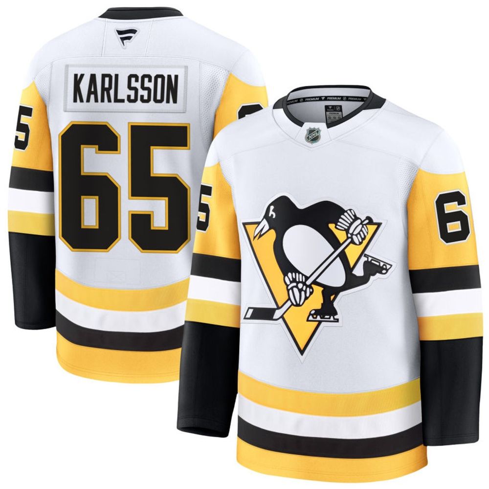 Youth Pittsburgh Penguins #65 Erik Karlsson White Away Jersey